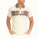 Beige Polo Shirt with Argyle Chest Panel